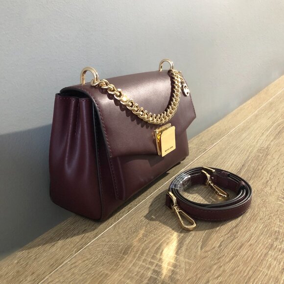 Michael Kors Lita Medium Merlot Leather Crossbody Bag (wore only once) - Picture 6 of 15